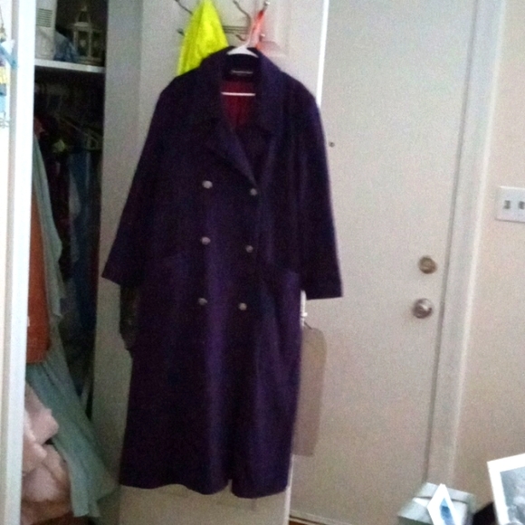 Maxi purple cashmere coat - Picture 1 of 4